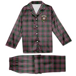 ScotsTee Shop Scottish McFarlane Hunting Modern Crest Tartan Pajama Satin Velvet Flannel Pajama Set