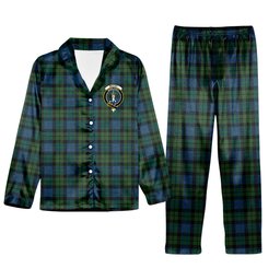 ScotsTee Shop Scottish McCoy Crest Tartan Pajama Satin Velvet Flannel Pajama Set
