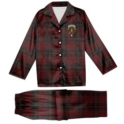 ScotsTee Shop Scottish McDonald of Glencoe Crest Tartan Pajama Satin Velvet Flannel Pajama Set