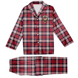 ScotsTee Shop Scottish McDonald Dress Irish Modern Crest Tartan Pajama Satin Velvet Flannel Pajama Set