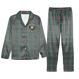 ScotsTee Shop Scottish McFarlane Hunting Ancient Crest Tartan Pajama Satin Velvet Flannel Pajama Set