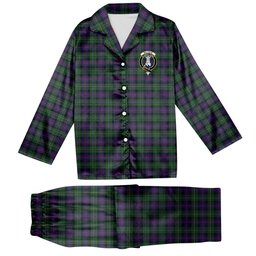 ScotsTee Shop Scottish Malcolm Crest Tartan Pajama Satin Velvet Flannel Pajama Set