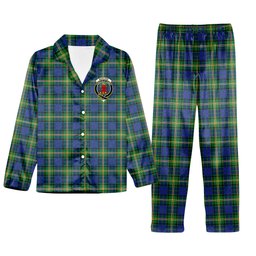 ScotsTee Shop Scottish Maitland SC Crest Tartan Pajama Satin Velvet Flannel Pajama Set