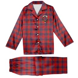 ScotsTee Shop Scottish Mair Modern Clan Crest Tartan Pajama Satin Velvet Flannel Pajama Set