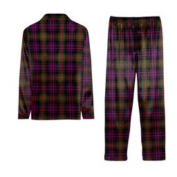 ScotsTee Shop Scottish McDonell Of Glengarry Modern Crest Tartan Pajama Satin Velvet Flannel Pajama Set