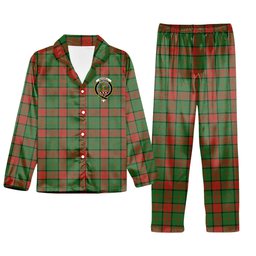ScotsTee Shop Scottish Maxwell Hunting Ancient Crest Tartan Pajama Satin Velvet Flannel Pajama Set