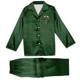 ScotsTee Shop Scottish Mar Tribe Crest Tartan Pajama Satin Velvet Flannel Pajama Set