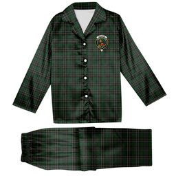 ScotsTee Shop Scottish McAlpine Crest Tartan Pajama Satin Velvet Flannel Pajama Set