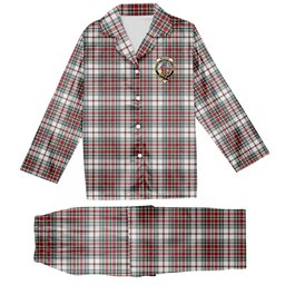 ScotsTee Shop Scottish McBean Dress Modern Crest Tartan Pajama Satin Velvet Flannel Pajama Set