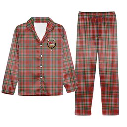 ScotsTee Shop Scottish McDonald of Lochmaddy Ancient Crest Tartan Pajama Satin Velvet Flannel Pajama Set