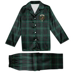 ScotsTee Shop Scottish McAulay Hunting Modern Crest Tartan Pajama Satin Velvet Flannel Pajama Set