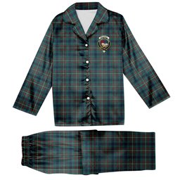 ScotsTee Shop Scottish McConnell Modern Crest Tartan Pajama Satin Velvet Flannel Pajama Set