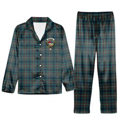 ScotsTee Shop Scottish McConnell Modern Crest Tartan Pajama Satin Velvet Flannel Pajama Set