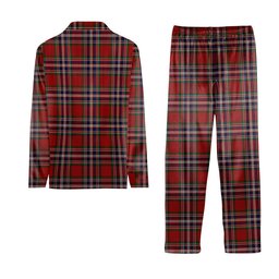 ScotsTee Shop Scottish McFarlane Red Crest Tartan Pajama Satin Velvet Flannel Pajama Set