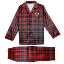 ScotsTee Shop Scottish McGowan Modern Crest Tartan Pajama Satin Velvet Flannel Pajama Set