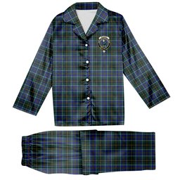 ScotsTee Shop Scottish McInnes Modern Crest Tartan Pajama Satin Velvet Flannel Pajama Set