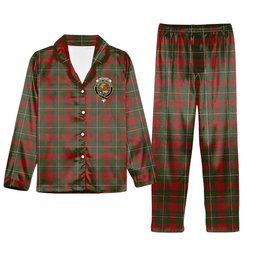 ScotsTee Shop Scottish McGregor Modern Crest Tartan Pajama Satin Velvet Flannel Pajama Set