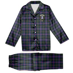 ScotsTee Shop Scottish McCallum of Berwick Modern Crest Tartan Pajama Satin Velvet Flannel Pajama Set