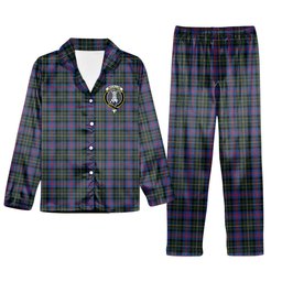 ScotsTee Shop Scottish McCallum of Berwick Modern Crest Tartan Pajama Satin Velvet Flannel Pajama Set