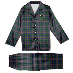 ScotsTee Shop Scottish McAucliffe Crest Tartan Pajama Satin Velvet Flannel Pajama Set