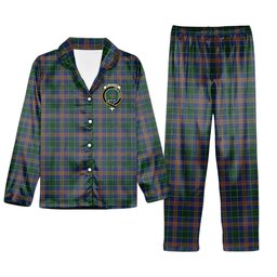 ScotsTee Shop Scottish McAucliffe Crest Tartan Pajama Satin Velvet Flannel Pajama Set