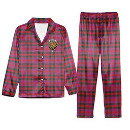 ScotsTee Shop Scottish McGowan Portrait Modern Crest Tartan Pajama Satin Velvet Flannel Pajama Set