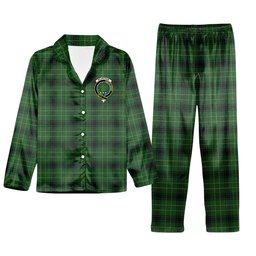 ScotsTee Shop Scottish McArthur Highland Crest Tartan Pajama Satin Velvet Flannel Pajama Set