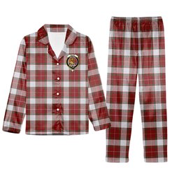 ScotsTee Shop Scottish McFie Dress Ancient Crest Tartan Pajama Satin Velvet Flannel Pajama Set