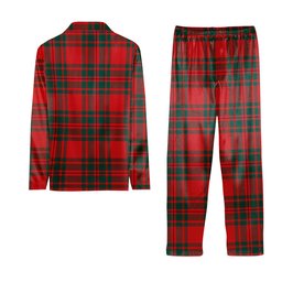 ScotsTee Shop Scottish McIntosh Red Modern Crest Tartan Pajama Satin Velvet Flannel Pajama Set