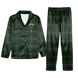 ScotsTee Shop Scottish McAuley Hunting Crest Tartan Pajama Satin Velvet Flannel Pajama Set