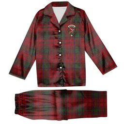 ScotsTee Shop Scottish McDougall Modern Crest Tartan Pajama Satin Velvet Flannel Pajama Set