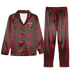 ScotsTee Shop Scottish McDougall Modern Crest Tartan Pajama Satin Velvet Flannel Pajama Set