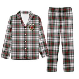 ScotsTee Shop Scottish McDuff Dress Modern Crest Tartan Pajama Satin Velvet Flannel Pajama Set