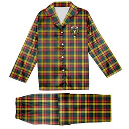 ScotsTee Shop Scottish McIndoe Crest Tartan Pajama Satin Velvet Flannel Pajama Set