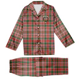 ScotsTee Shop Scottish McAlister Ancient Crest Tartan Pajama Satin Velvet Flannel Pajama Set