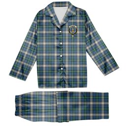 ScotsTee Shop Scottish McDowell Modern Crest Tartan Pajama Satin Velvet Flannel Pajama Set