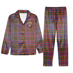 ScotsTee Shop Scottish McColl Hunting Ancient Crest Tartan Pajama Satin Velvet Flannel Pajama Set