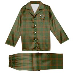 ScotsTee Shop Scottish McAlister of Glenbarr Hunting Modern Crest Tartan Pajama Satin Velvet Flannel Pajama Set