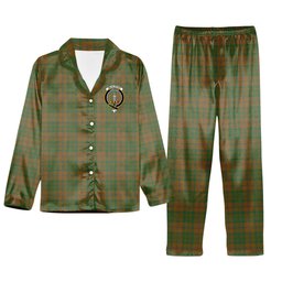 ScotsTee Shop Scottish McAlister of Glenbarr Hunting Modern Crest Tartan Pajama Satin Velvet Flannel Pajama Set