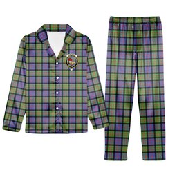 ScotsTee Shop Scottish McDonald Ancient Crest Tartan Pajama Satin Velvet Flannel Pajama Set
