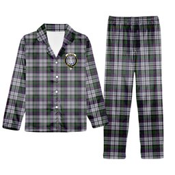 ScotsTee Shop Scottish Malcolm Dress Lochcarron 2005 Crest Tartan Pajama Satin Velvet Flannel Pajama Set