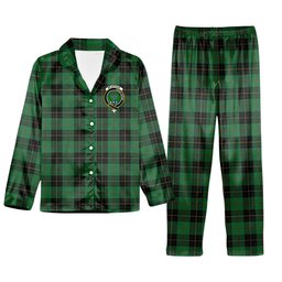 ScotsTee Shop Scottish McArthur-Fox Hunting Ancient Crest Tartan Pajama Satin Velvet Flannel Pajama Set