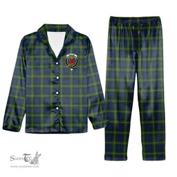 ScotsTee Shop Scottish Maitland Chief Crest Tartan Pajama Satin Velvet Flannel Pajama Set