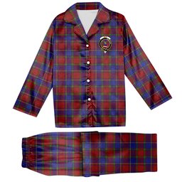 ScotsTee Shop Scottish Mair Crest Tartan Pajama Satin Velvet Flannel Pajama Set
