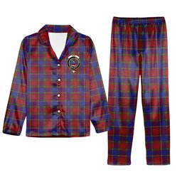 ScotsTee Shop Scottish Mair Crest Tartan Pajama Satin Velvet Flannel Pajama Set