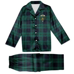 ScotsTee Shop Scottish Marshall Modern Crest Tartan Pajama Satin Velvet Flannel Pajama Set