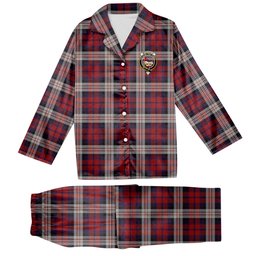 ScotsTee Shop Scottish McDonald Dress Irish Crest Tartan Pajama Satin Velvet Flannel Pajama Set