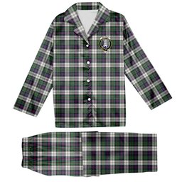 ScotsTee Shop Scottish Malcolm Dress Modern Crest Tartan Pajama Satin Velvet Flannel Pajama Set