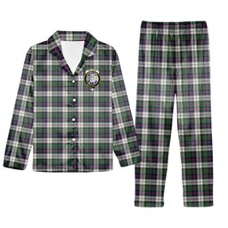ScotsTee Shop Scottish Malcolm Dress Modern Crest Tartan Pajama Satin Velvet Flannel Pajama Set