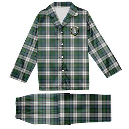 ScotsTee Shop Scottish McCallum Dress Ancient Crest Tartan Pajama Satin Velvet Flannel Pajama Set